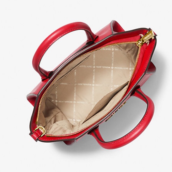 NWT Michael Kors Avril Small Top-Zip Satchel Bright Red - Picture 7 of 15